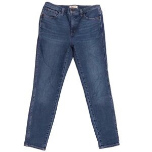 MADEWELL 10" High-Rise Skinny Crop Jeans Bradfield Wash Blue Denim Size 29
